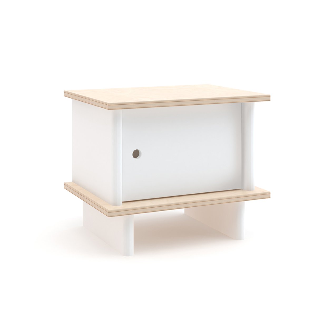 Table de chevet ML - Blanc/Bouleau